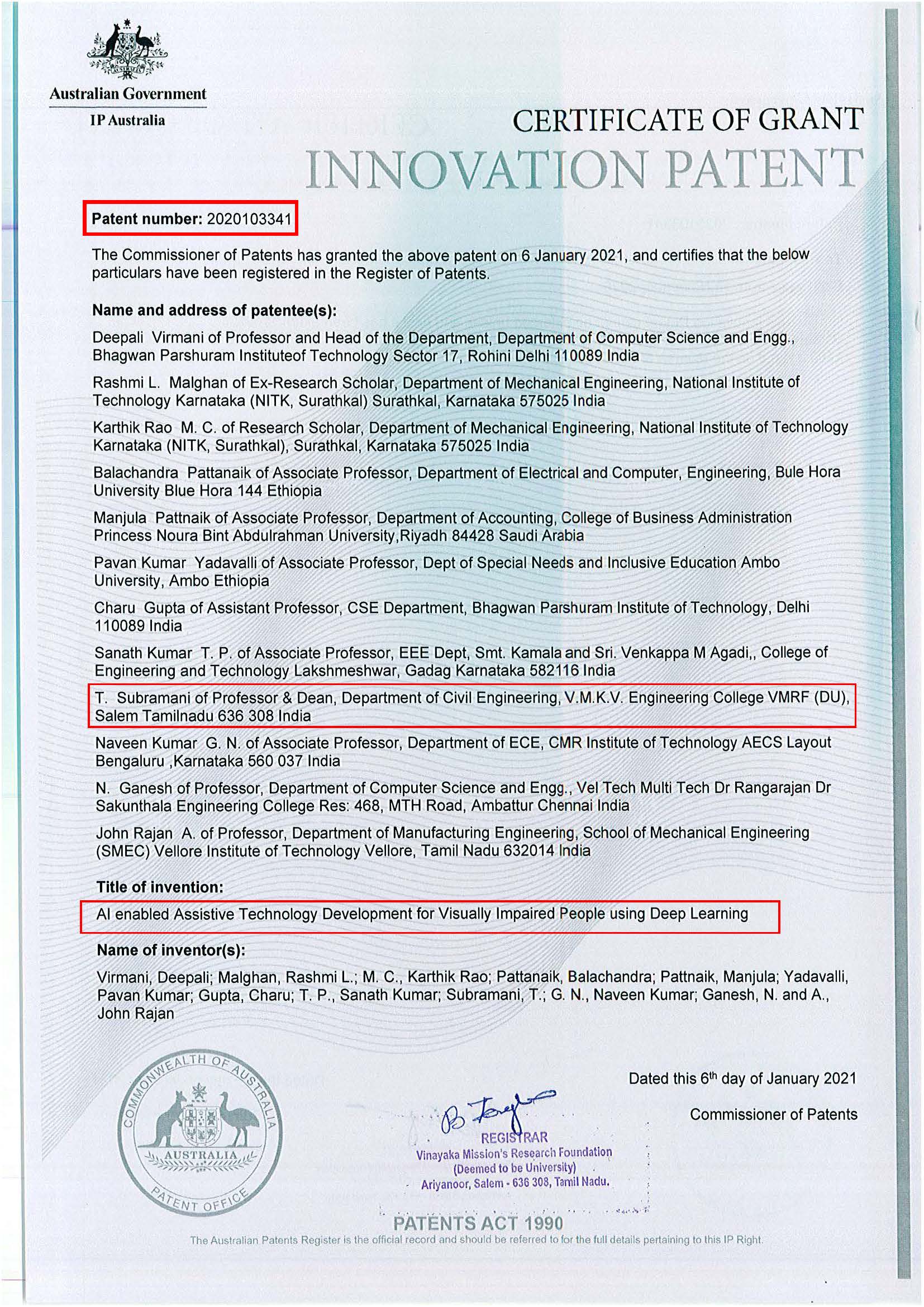 WELCOME TO VINAYAKA MISSION'S RESEARCH FOUNDATION